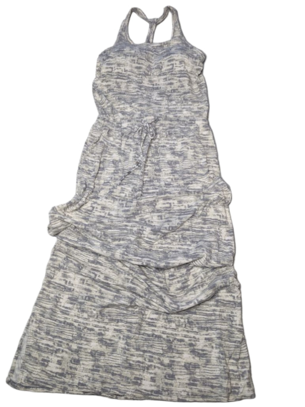 Women's Athleta Gray White Striped Maxi Tank Top Dress S